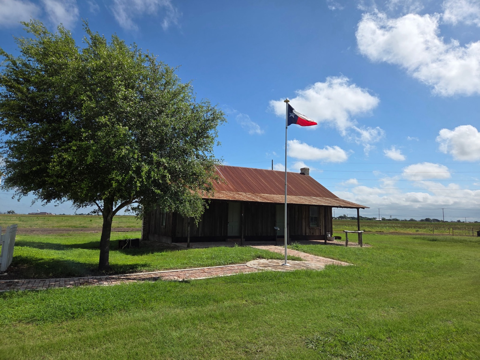 The Texas Ranger station, flying the Texas flag